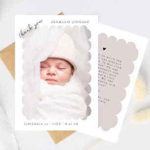 Élégant Faire-Part de Naissance Bébé avec Photo en