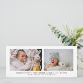 Élégant Faire-part de naissance de collage photo b (Debout devant)
