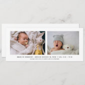 Élégant Faire-part de naissance de collage photo b (Devant / Derrière)