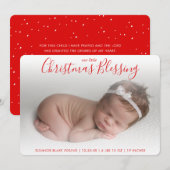 Élégant Faire-part de naissance de vacances photo (Devant / Derrière)