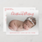 Élégant Faire-part de naissance de vacances photo  (Devant / Derrière)