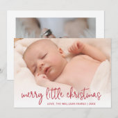 Élégant Faire-part de naissance de vacances photo (Devant / Derrière)