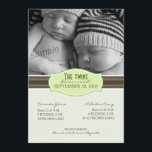 Elégant Faire-part de naissance jumeaux : Vert cit<br><div class="desc">Le BabyShoppe se spécialise dans le tout-tout-bébé,  donc vous pourriez aussi être intéressé par ces... </div>