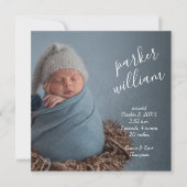 Elégant Faire-part de naissance photo bébé (Devant)