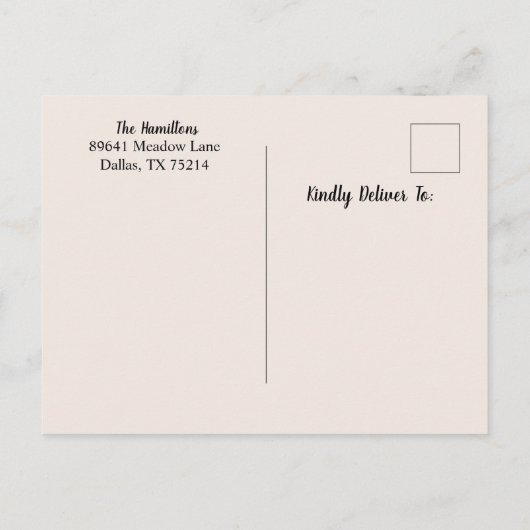 Elégant Faire-part de naissance photo bébé (Dos)