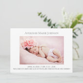 Élégant Faire-part de naissance photo de fille ou  (Debout devant)