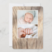 Élégant Faire-part de naissance photo rustique en  (Dos)