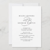 Élégant Faire-Part de Réception de Mariage avec Éc (Dos)