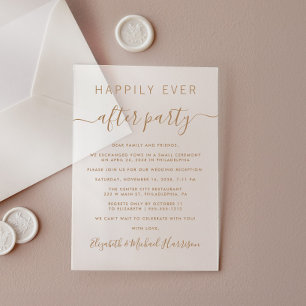 Élégant faire-part de réception de mariage en écri