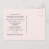 Elégant Faire-part de réception de mariage rose ph (Dos)