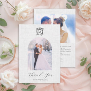 Élégant Faire-Part de Remerciement de Mariage avec