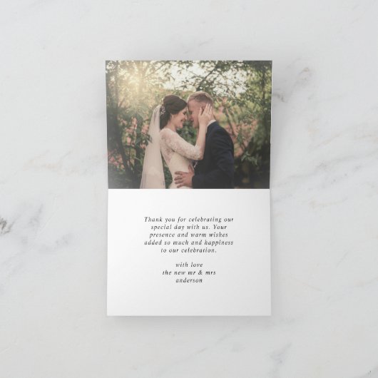 Élégant Faire-Part de Remerciements de Mariage Sim (Intérieur)