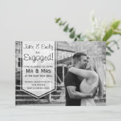 Élégant Faire-part Fiançailles (Debout devant)