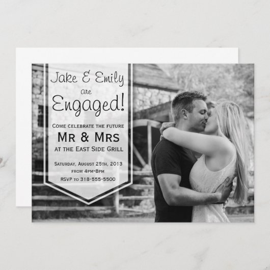 Élégant Faire-part Fiançailles (Devant / Derrière)