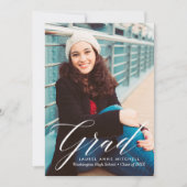 Élégant Faire-part Floral Graduation (Devant)