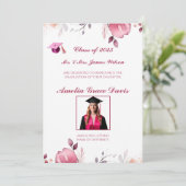 Élégant Faire-part Floral Graduation (Debout devant)