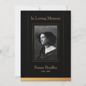 Élégant Faire-part funéraire avec invitation photo (Devant)