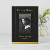 Élégant Faire-part funéraire avec invitation photo (Debout devant)