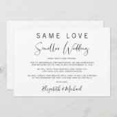 Élégant Faire-part Mariage réduit de taille réduit (Devant / Derrière)