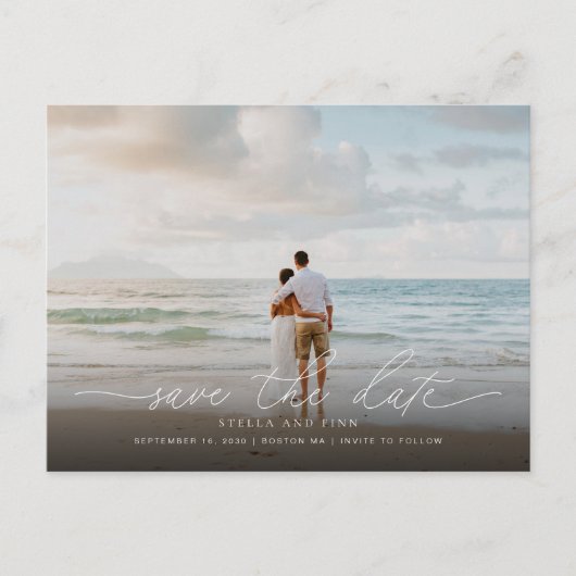 Élégant Faire-Part Moderne de Mariage avec Photo E (Devant)