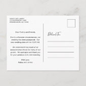 Élégant Faire-Part Moderne de Report de Mariage (Dos)