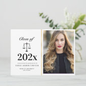 Élégant faire-part photo de diplôme de l'école de  (Debout devant)