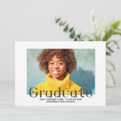 Élégant Faire-part photo de lettres de fin d'étude (Debout devant)