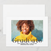 Élégant Faire-part photo de lettres de fin d'étude (Devant / Derrière)