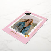 Élégant Faire-part photo Pink Graduation (Rotation)