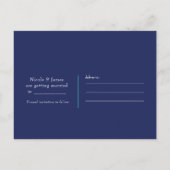 Élégant faire-part vintage bleu marine homard (Dos)