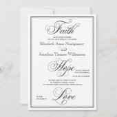 Elegant Faith Hope Love Script Faire-part de maria (Devant)