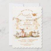 Elegant Fall Autumn Pumpkin Patch Birthday Party Kaart (Voorkant)