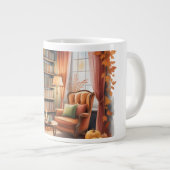 Elegant Fall Bookshelf MUG — Cozy Curtain (Devant droit)