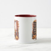 Elegant Fall Bookshelf Mug — Cozy Curtain (Centre)
