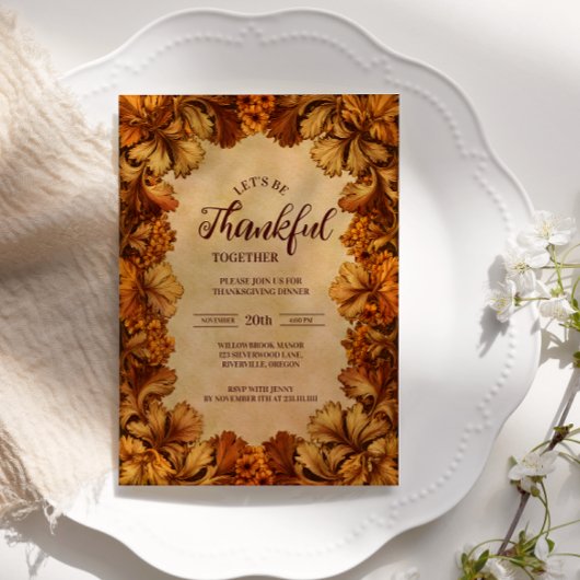 Elegant Fall Botanical Celebration Kaart