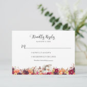 Elegant Fall Floral Pumpkin Wedding RSVP (Staand voorkant)