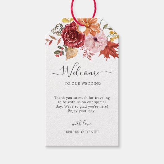 Elegant Fall Leaves Autumn Wedding  Cadeaulabel (Voorkant)