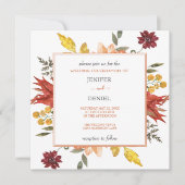 Elegant Fall Leaves Autumn Wedding Kaart (Voorkant)