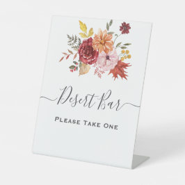 Elegant Fall Leaves Autumn Wedding  Reclamebord Met Voetstuk
