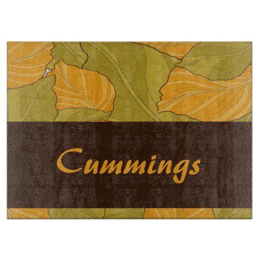 Elegant Fall Leaves Cutting Board Snijplank (Voorkant)