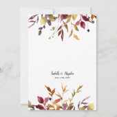 Elegant Fall Leaves Greenery Gold Foil Wedding Kaart (Achterkant)