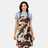 Elegant Fall Leaves Schort met aangepaste naam (Gedragen)