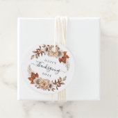 Elegant Fall Leaves Thanksgiving Bedankjes Labels (In situ)