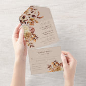 Elegant Fall Wedding All In One Uitnodiging (Afscheurbaar)