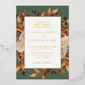 Elegant Fall Wedding Folie Uitnodiging (Voorkant)