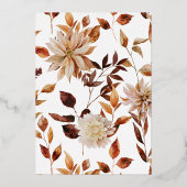 Elegant Fall Wedding Folie Uitnodiging (Achterkant)