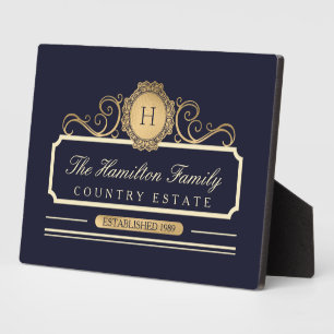 Elegant Familie Huis Goud Marine Fotoplaat