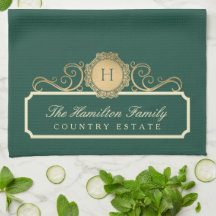 Elegant Familie Huis Monogram Erfgoed Groen