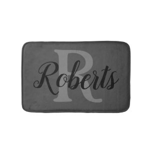 Elegant Familienaam Monogramed Badmat
