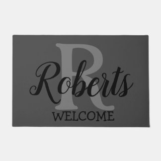 Elegant Familienaam Monogramed Deurmat